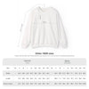White crewneck sweatshirt with long sleeves, flat lay for sizing
