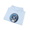 Light blue Tampa Bay Rays hoodie folded with drawstring hood and round team logo graphic