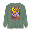 Green long-sleeve T-shirt with large back graphic print
