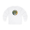 White long sleeve T-shirt with Oakland circular skull logo centered