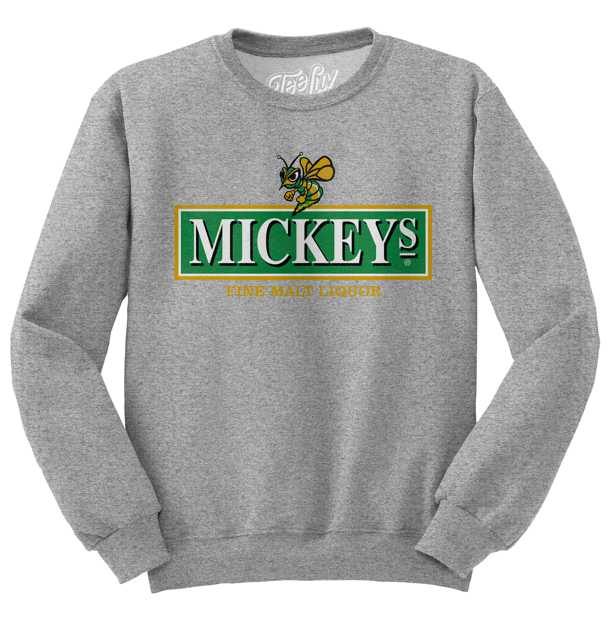 Mickey's Fine Malt Liquor Beer Logo Crewneck Sweatshirt - Athletic Heather Gray