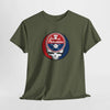 Olive green crewneck T-shirt with Philadelphia team logo graphic on front.