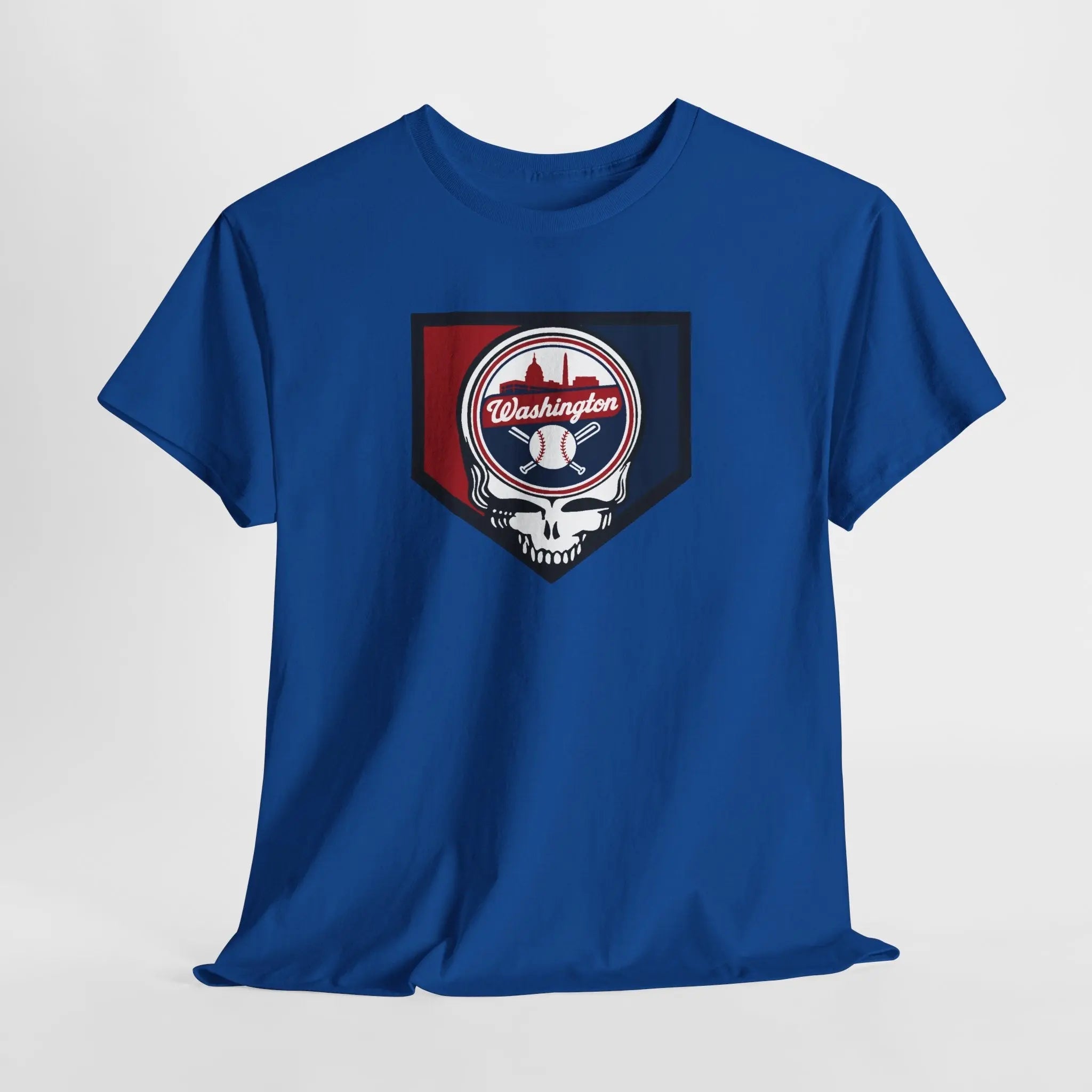 Royal blue short-sleeve T-shirt with Washington team crest graphic on the chest