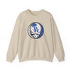 Cream crewneck sweatshirt with Dodgers Stealie circular skull logo on chest