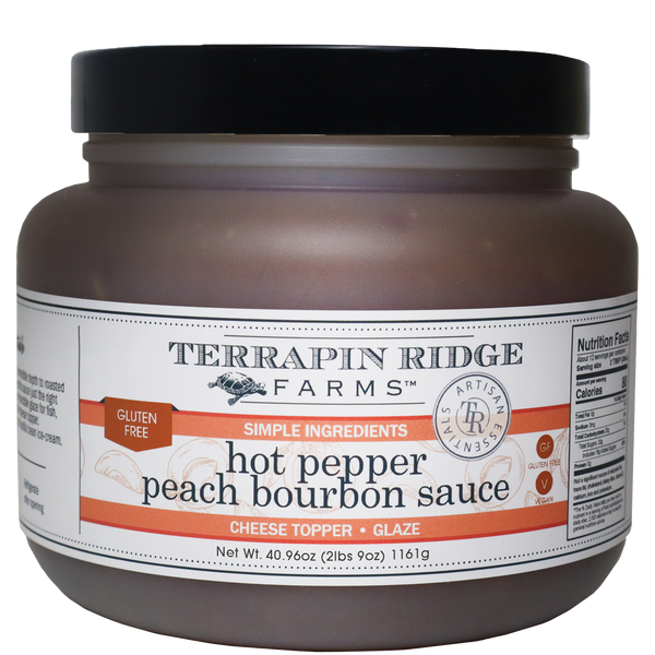 Hot Pepper Peach Bourbon Sauce - Quart