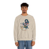 Sand crewneck sweatshirt with Jerry beer graphic front and ribbed hem