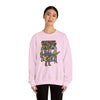 Light pink crewneck sweatshirt with Grateful Dead band graphic on the chest