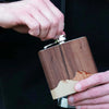 Mountain Range - Wooden Hip Flask For the Bar Autumn Woods