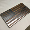3 Foot - Metal American Flag on Dark Wood For the Man Cave McCurdy Woodworking