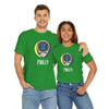 Irish green Stealie logo T-shirt with circular skull graphic and “Philly” text on chest