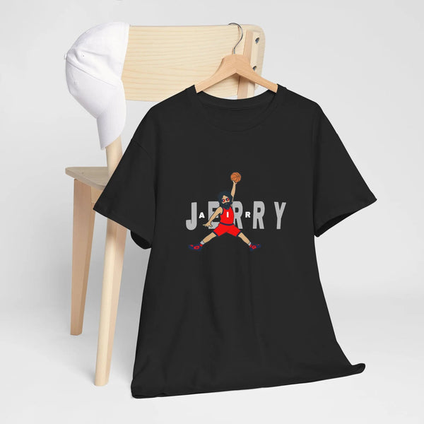Cotton T-shirt in black with front graphic print and short sleeves