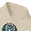 Cream Mariners hoodie close-up of hood and front Seattle logo graphic