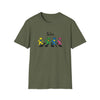 Military green graphic T-shirt with “The Bears” text and four cartoon bear characters