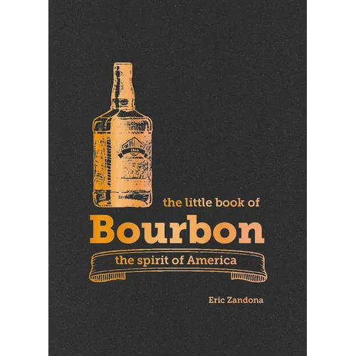 Hardcover bourbon book cover with bottle illustration, “the spirit of America”