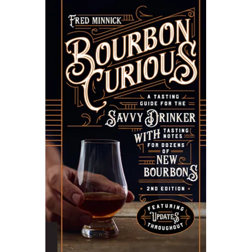 Hardcover bourbon tasting guide book with "Bourbon Curious" cover and glass illustration
