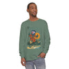 Green long-sleeve T-shirt with Ski Montana skier graphic, crew neck.