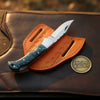 Teal Resin Lockback Pocket Knife with Carbon Steel Blade