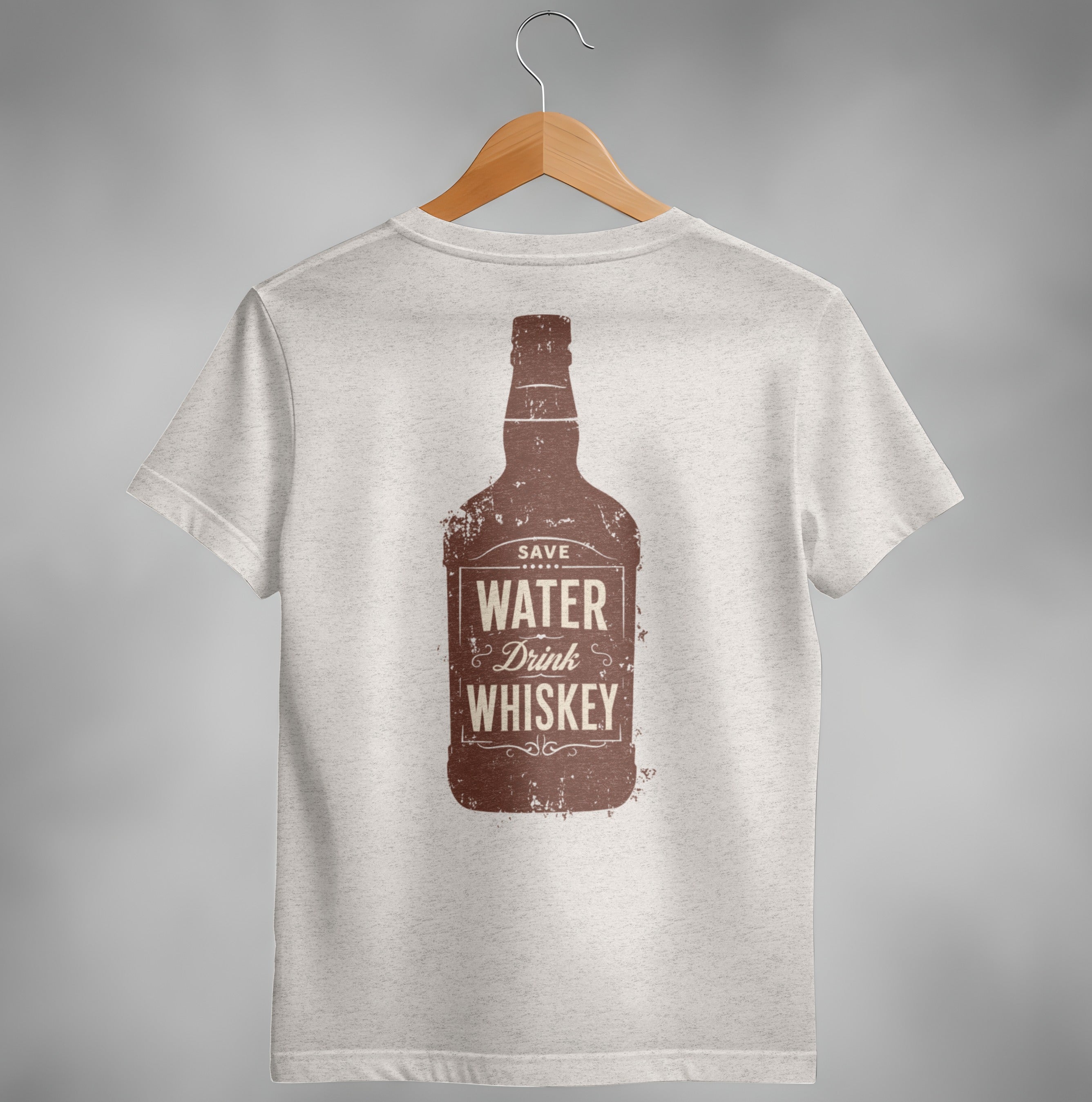 Save Water Drink Whiskey Funny Saying Graphic Bottle T-Shirt