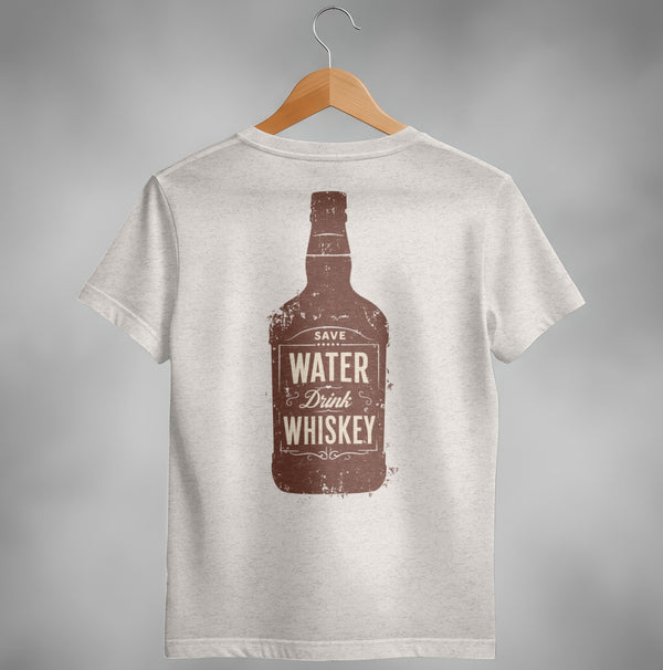 Save Water Drink Whiskey Funny Saying Graphic Bottle T-Shirt