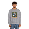 Sport gray crewneck sweatshirt, front bear graphic with palm trees