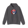 Dark gray hoodie with front pouch pocket and circular Philadelphia team logo