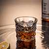 Amber faceted Japanese crystal whisky tumbler