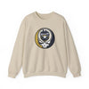 Sand crewneck sweatshirt with round Milwaukee skull logo at center