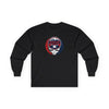 Black long-sleeve T-shirt with centered circular Boston logo graphic