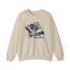Light sand crewneck sweatshirt, long sleeves, chest graphic print