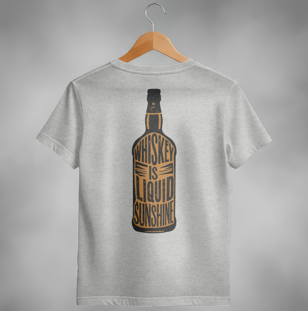 Whiskey Is Liquid Sunshine Bottle Design Graphic T-Shirt