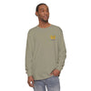 Long-sleeve T-shirt, olive, small yellow chest logo