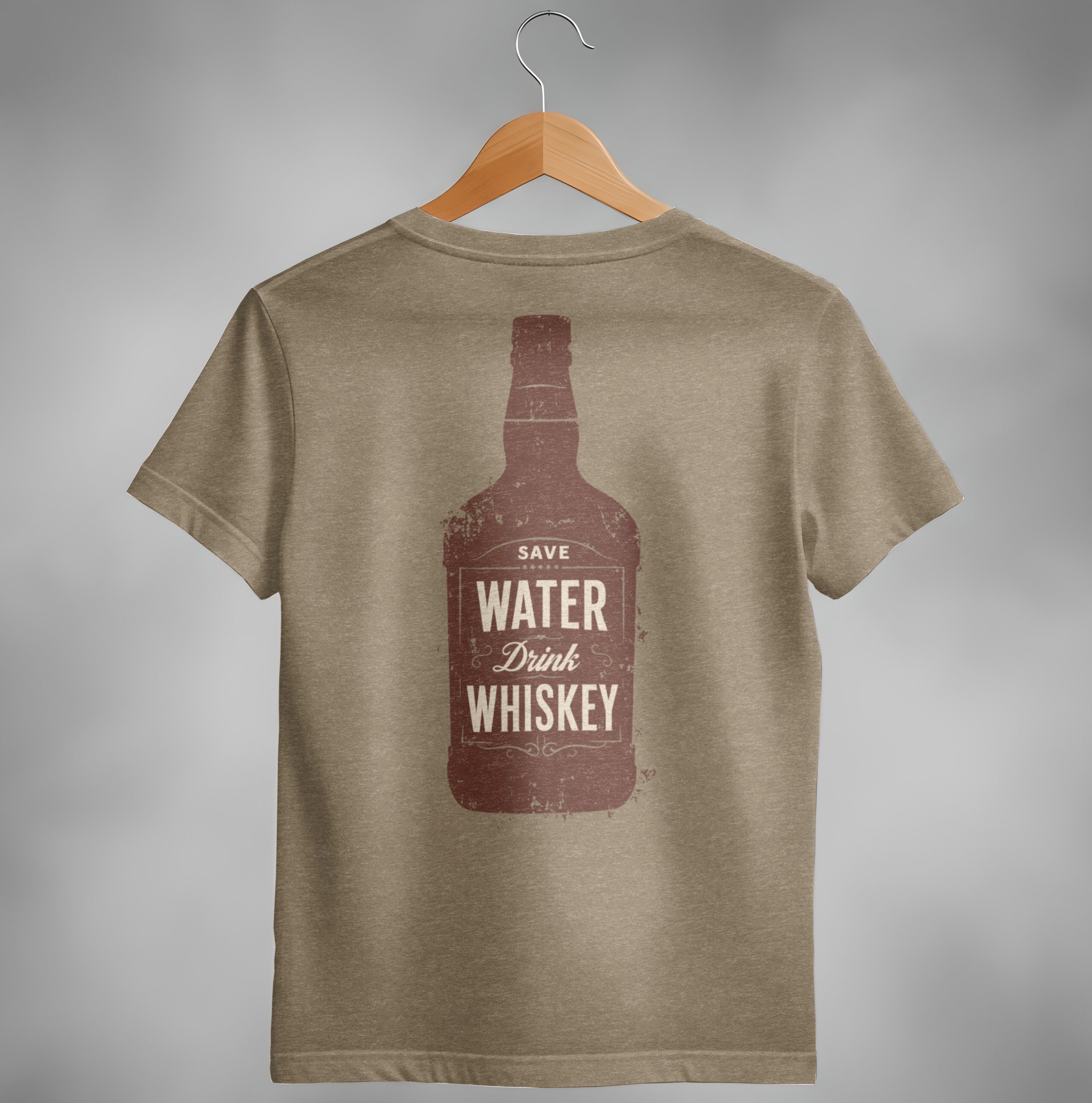 Save Water Drink Whiskey Funny Saying Graphic Bottle T-Shirt