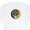 White long-sleeve T-shirt with Pittsburgh Pirates Stealie skull chest graphic