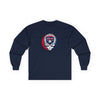 Atlanta Braves long-sleeve T-shirt in navy with front circular skull logo