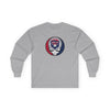 Atlanta Braves long-sleeve T-shirt in sport grey with front circular skull logo