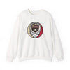 White crewneck sweatshirt with Arizona logo skull patch graphic