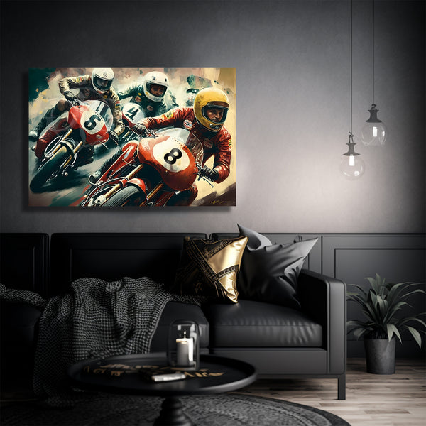 Retro Café Racer - Gallery Wrapped Canvas For the Man Cave GJG Studios