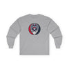 Sport gray Cleveland Guardians long-sleeve T-shirt with round Stealie skull logo on chest