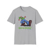 Sport gray graphic T-shirt with cartoon rider and "Keep On Truckin'" text on front