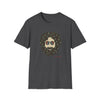 Dark heather crewneck T-shirt with bearded skull graphic front print