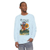 Light blue long-sleeve T-shirt with Ski Utah front graphic and crew neckline