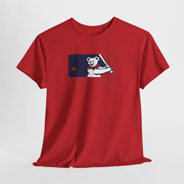 Red Boston Red Sox T-shirt with Dancing Bear and BOSTON logo graphic