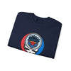 Navy crewneck sweatshirt with Miami Marlins skull emblem graphic