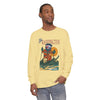 Men's long sleeve t-shirt in butter yellow with Washington character graphic on chest