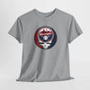 Light gray crewneck T-shirt with circular Washington baseball skull logo graphic