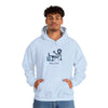 Light blue pullover hoodie with front kangaroo pocket and Stay cool graphic