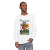 Long-sleeve graphic T-shirt, white crew neck, front illustrated print