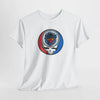 Miami Marlins Stealie T-shirt, white, short-sleeve crew neck with circular skull logo