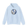 Los Angeles Dodgers light blue pullover hoodie, front LA Stealie logo, kangaroo pocket