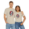 Beige Dead T-shirt with skull lightning graphic on front